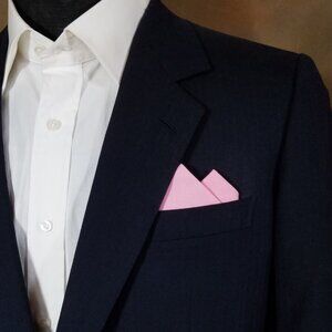 New - Pink Cotton Pre-Folded Pocket Square Handkerchief Insert